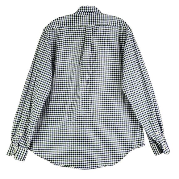 Polo Ralph Lauren Oxford Shirt Size Large L Green Blue Plaid LS Button Down - Picture 3 of 9